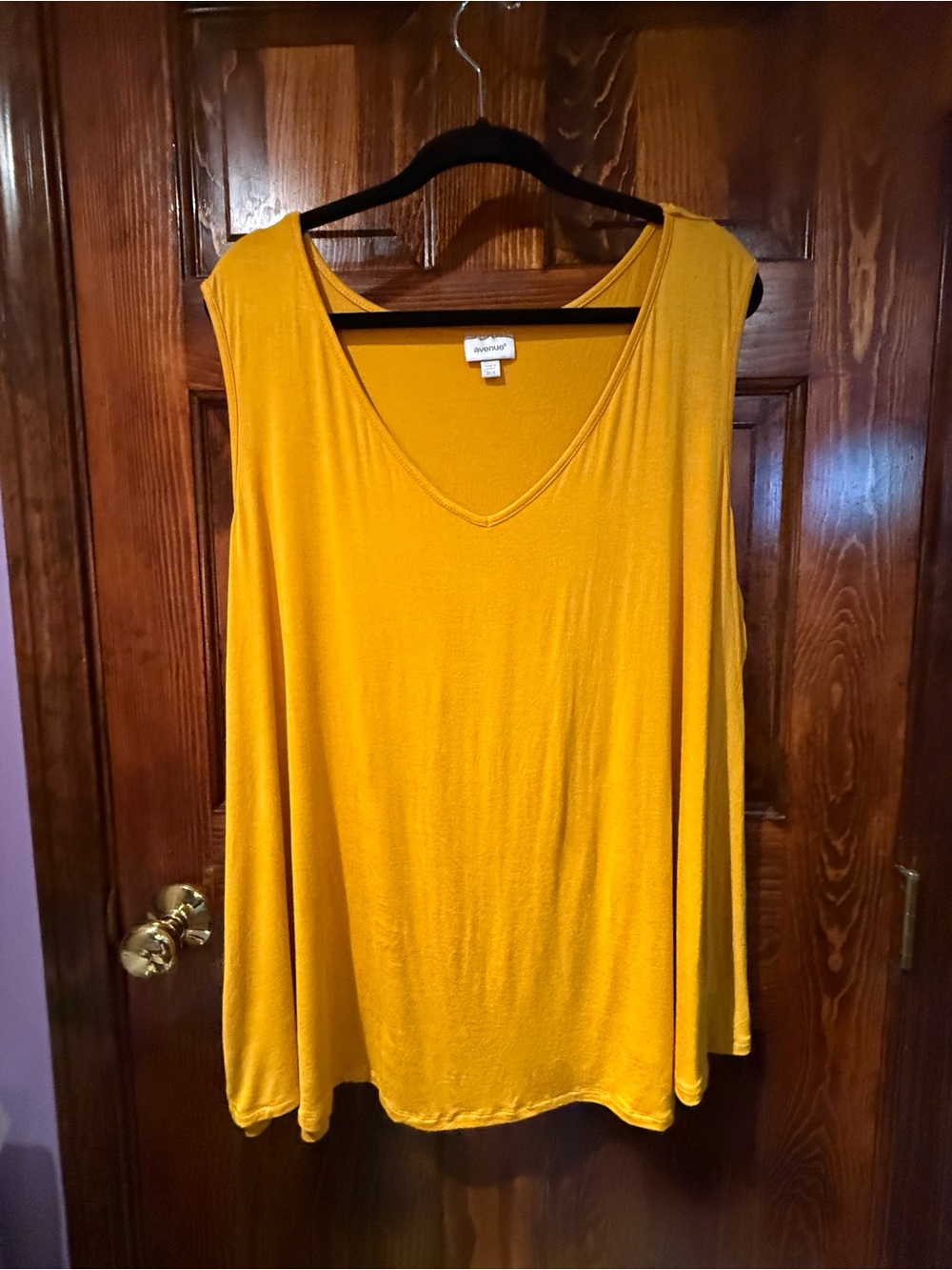 Avenue V-Neck Sleeveless Tank in Mustard